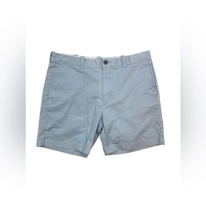 J Crew Men’s Size 34 Flat Front Solid Blue 7” Chinos Shorts